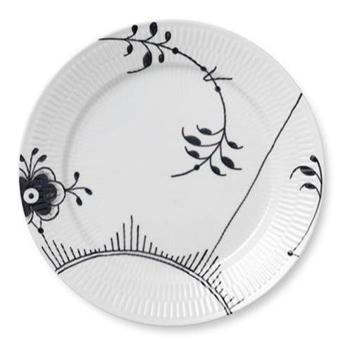 Royal Copenhagen Sort Mega riflet tallerken - 27 cm. - Bahne